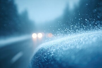 Poster - water splashing on license plate in dramatic light