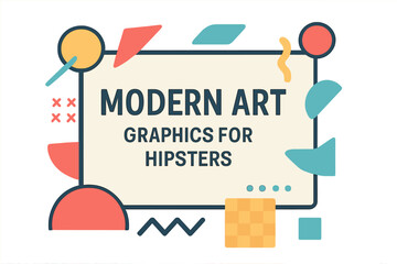 Fototapete - Dynamic frame with stylish vector elements suitable for modern art and hipster themed text graphics