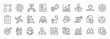 © Rose Art - Workflow line icon set. Included planning, scheme, process, flowchart, progress, management, diagram, analysis, automation and more. Editable stroke. Vector illustration.