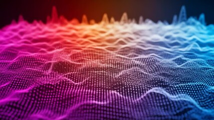 Poster - Abstract colorful wave pattern with dot grid surface