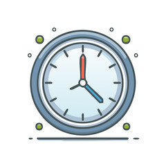 Poster - Cartoon Clock Timepiece Illustration Showing Time Keeping Graphic Element
