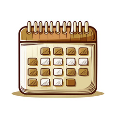 Poster - Beige Calendar with marked days Concept art illustration for planning and reminders appointments schedules graphic