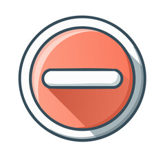 Poster - Red Circle with Horizontal Line Graphic, Negative Symbol Icon, Simple Vector Illustration