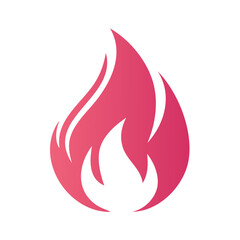 Poster - Stylized flame illustration with pink gradient hues evokes energy and heat