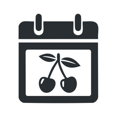 Poster - Calendar with Cherries Reminder Agenda Appointment Date Icon Symbol