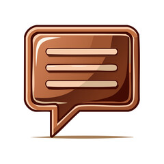 Leinwandbilder - Brown Speech Bubble with Lines Inside - Symbol for Communication, Dialogue, or Chat