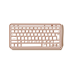 Leinwandbilder - Stylized Keyboard with Soft Brown Palette for Desktop Productivity and Computer Accessories