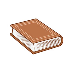 Poster - Closed Book with Brown Cover and Pages Education and Learning Icon