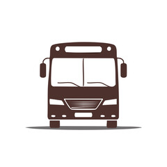 Poster - Front View Brown Bus Illustration Isolated Transport Vehicle Mobility Graphic