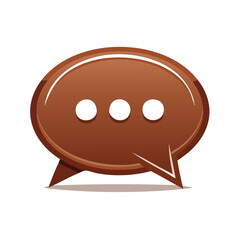 Poster - Brown Speech Bubble with Three Dots - Conversation Communication Icon