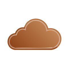 Poster - Brown cloud shape with white borders, isolated design element on white background