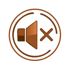 Poster - Mute Sound Button Icon Flat Design No Audio Volume Off Notification Symbol