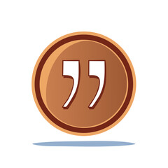 Aufkleber - Bronze Coin with Quotation Marks for Text Bubbles or Dialogues