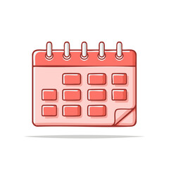 Poster - Pink calendar illustration with curled page for planning and schedule appointment