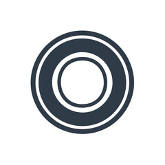 Poster - Minimalist navy circle with white center and border in an abstract graphic shape design