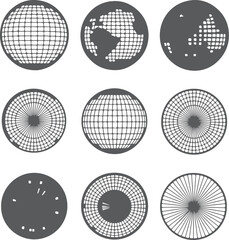 Poster - Assorted Collection of Circular Graphic Designs A Study in Patterns and Artistic Representation within Confined Geometric Shapes