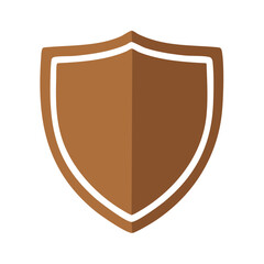 Poster - Protection Shield Icon Brown Shape Simple Vector Illustration Design