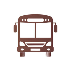 Poster - Front View Simple Illustration of a Brown City Bus Transport Public Transportation Symbol