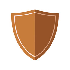 Poster - Isolated Brown Shield Illustration for Security, Protection and Safety Concept