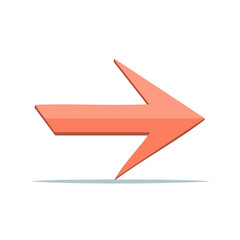 Poster - Vivid Coral Directional Arrow Illustration for Forward Progress and Navigation Symbolism