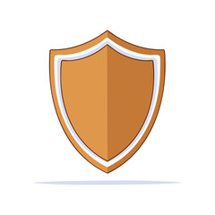 Poster - Icon of medieval shield with brown shade, protection symbol concept