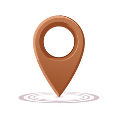 Poster - Brown Map Pointer Icon with Ripple Effect, Location and Navigation Concept, Geographical Sign