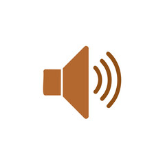 Poster - Speaker Icon with Sound Waves Graphic Illustration Emitting Sound on White