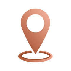 Poster - Rose Gold Location Pointer with Drop Shadow for Mapping or Directions