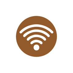 Poster - Brown Wifi Symbol in Circle