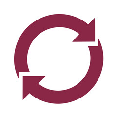 Poster - Maroon Arrows Forming Recycling Symbol Indicates Cycle and Rotation