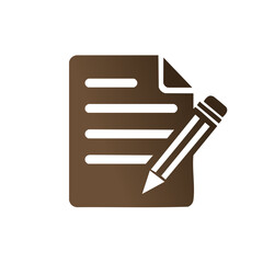 Poster - Writing on Paper Icon with Pencil Vector Illustration for Notes Documents or Applications Editing