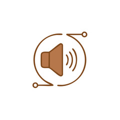 Poster - Speaker Icon Representing Audio Wave Signals in Minimalist Style