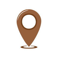 Poster - Brown Location Pin Pointing Vector Icon Graphic