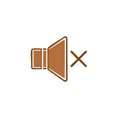 Poster - Muted Speaker Graphic Icon Mute Audio Concept Illustration Brown Vector