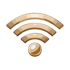 Poster - Golden WIFI Symbol in isometric view for wireless internet connection vector artwork