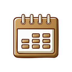 Poster - Cartoon calendar icon displaying dates, deadlines, and events in schedule