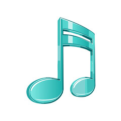 Poster - Aqua Musical Note Rendering Music Symbol Sign Graphic Melody Composition