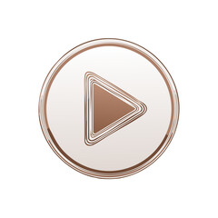 Poster - Stylized Bronze Play Button in Circle with Inner Line Details
