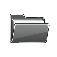 Poster - Folder icon containing documents, paperwork, and information, symbolizing data storage and file management