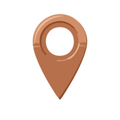 Poster - Map Pointer Marker Icon in Earthy Brown Tones, Location Navigation Symbol Design