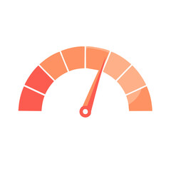 Poster - Speedometer Gauge Graphic Icon Measuring Halfway, Indicating Average Value or Medium Performance Level