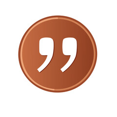 Poster - Bronze quote icon within circular shape suggests creative communication or expression