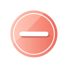 Poster - Coral Minus Sign Icon within a Circular Shape for Subtraction or Removal Concepts