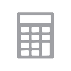 Poster - Simple gray calculator icon on white representing finance, accounting, mathematics or calculation
