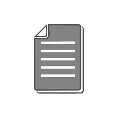 Poster - Isolated document icon displaying content on paper sheet with corner fold