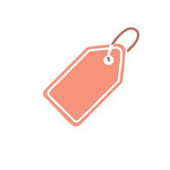 Poster - Coral Price Tag with String Loop Modern Flat Design Retail Promotion