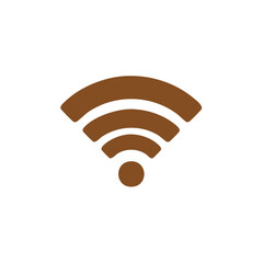 Poster - Brown Wifi Signal Icon - Wireless Connection Symbol Graphic Design Element