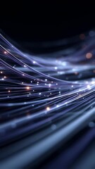Aufkleber - Luminescent particle waves flowing dynamically, generating sleek digital environment representing technological innovation, scientific advancement through mesmerizing visual communication