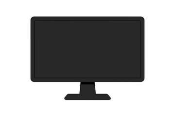 Aufkleber - Black monitor with empty screen isolated on white background. Realistic vector computer display mockup. Modern PC electronic device template for presentation, web design, UI, UX.