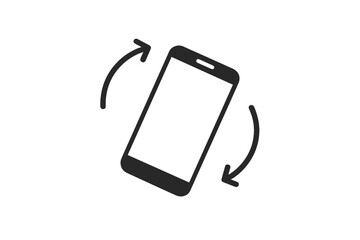 Fototapete - Smartphone Rotation Icon Set, Mobile Device Rotate Symbol, Turn Phone Around, Screen Orientation Change, Arrows, Vector Illustration, Transparent PNG, UI UX Design Concept